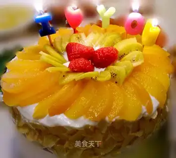 Fruit birthday cake