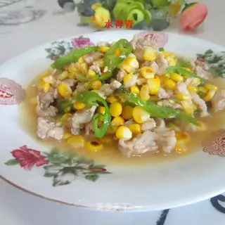 Sweet corn fried meat
