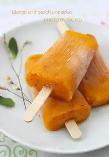 Mango and peach popsicles