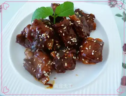 Homemade honey-juice ribs