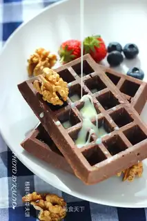 walnut cocoa waffles