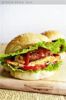 Tomato pork chop burger