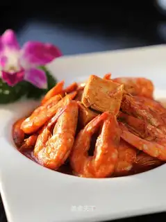 Sweet, spicy shrimp tofu