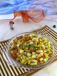 The rosemary is roasted with potatoes