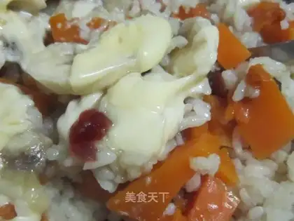 Pumpkin and banana pot rice
