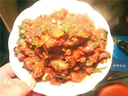 roasted tomato pieces in soy sauce