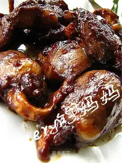 Sauce fried chicken hearts