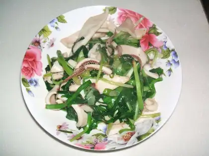 stir-fried squid with leeks