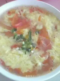 Oil-free version of tomato egg soup