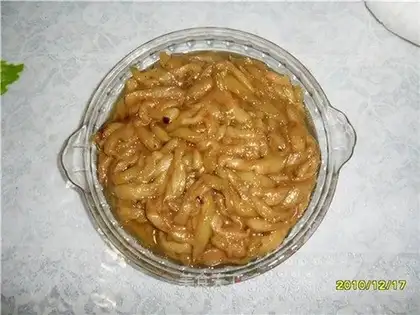 Grilled tomato strips with soy sauce