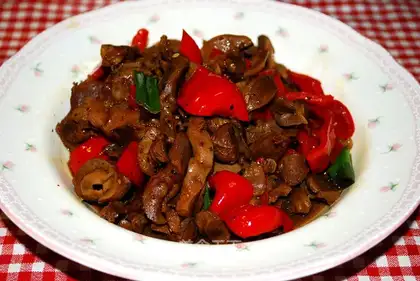 Black pepper chicken gizzards
