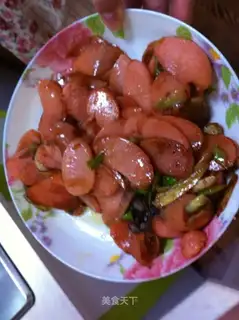 Fried Barbecue Sausage with Scallion