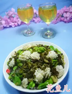Snow pickle beans and squid
