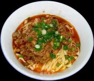 Spicy sauce. Noodles