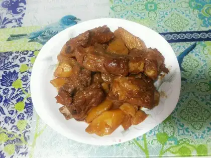 Potato burn ribs