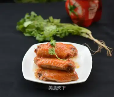 Chicken wings with eggplant juice