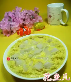 Egg steamed dragonfish