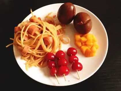 Good rabbit ham pasta
