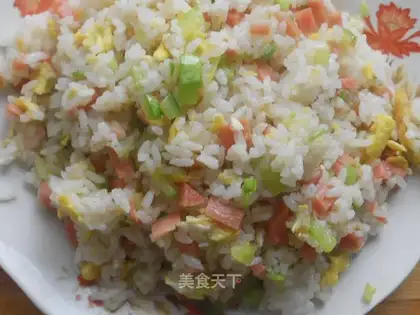 cucumber sausage and egg fried rice