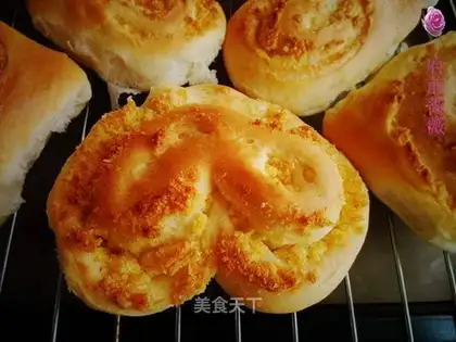 Heart-shaped coconut bread