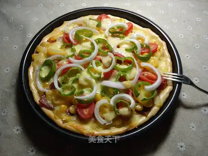 Pepper bacon pizza