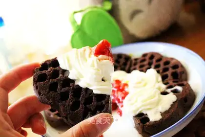 Black chocolate waffles