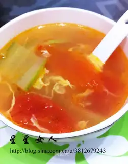 Tomato cucumber egg soup