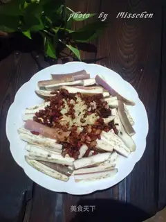 Meat and eggplant