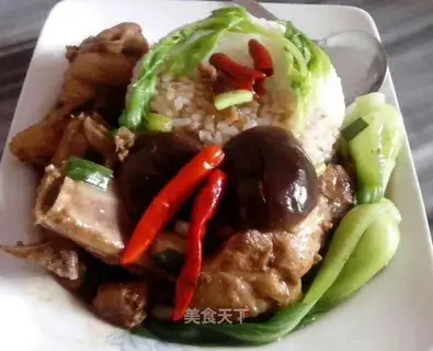 Chicken wings, rice