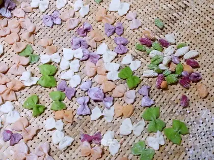 Colored vegetable butterflies