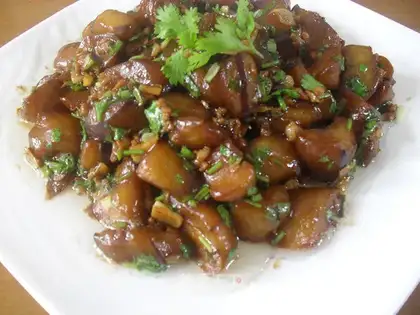 Meat and eggplant