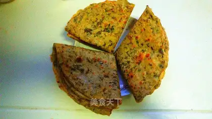 Celery leaves and pancakes