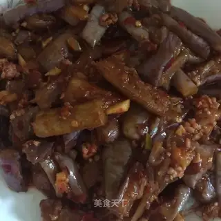 Fish, pork and eggplant