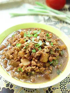 Meat and eggplant