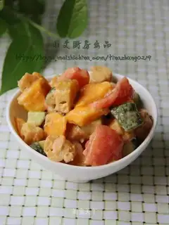 Oil-coated vegetable salad