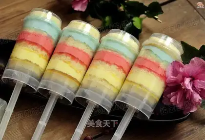 Push the rainbow cake
