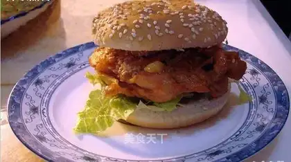 Barbecue chicken leg burger