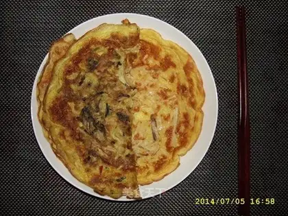 Plum swiss pancakes