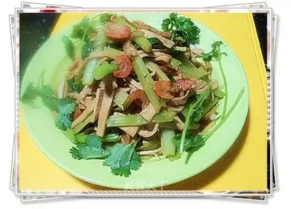stir-fried shrimps with double vegetables