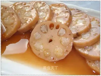 Honey-sweetened blueberry lotus root
