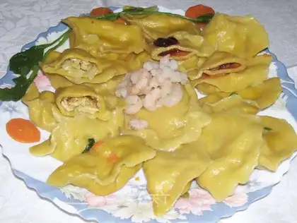 Zucchini egg dumplings