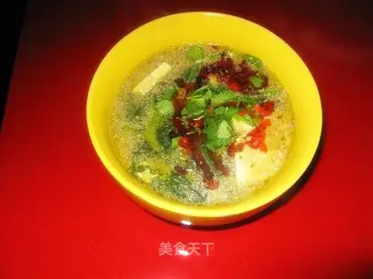Spinach tofu soup