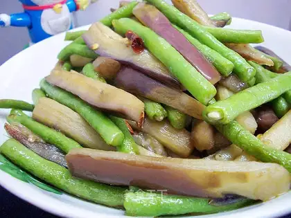 stir-fried beans with eggplant