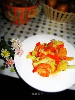 Cream and shrimp
