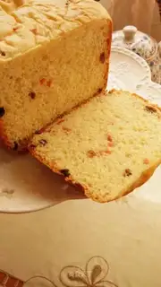 Egg milk raisin and ham toast