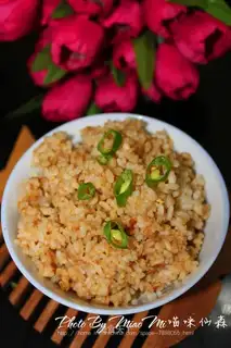 Pire sauce and rice