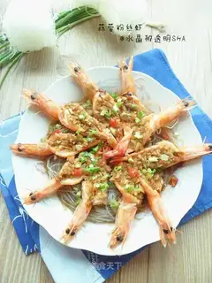 Garlic fans steam shrimp