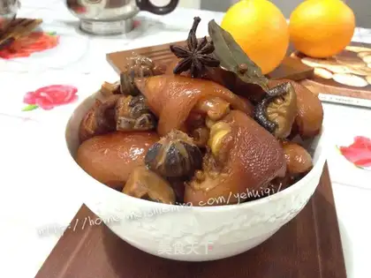 Red burning pig hoof