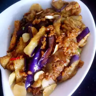 Meat and eggplant