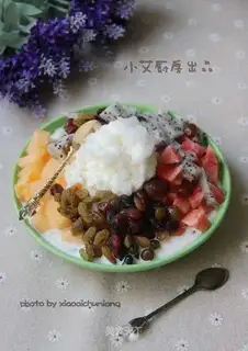 She's got a fruit smoothie